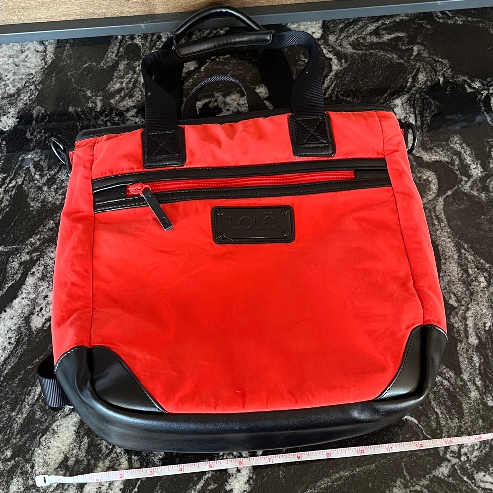 LOLE Red and Black Backpack Bag